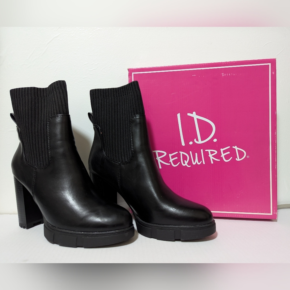 SZ 11 M I.D. Required Black "Harleigh" Platform Ankle Boots